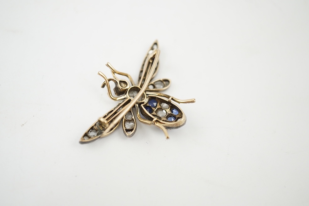 A Victorian sapphire and diamond brooch, late 19th century